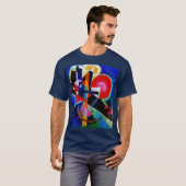 Kandinsky in Blue Abstract Painting Navy Blue T-shirt (Voorkant volledig)