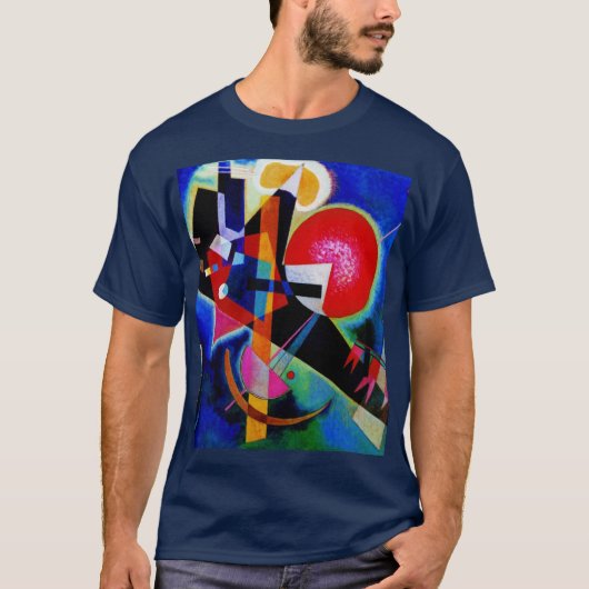 Kandinsky in Blue Abstract Painting Navy Blue T-shirt (Voorkant)