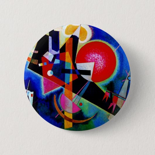 Kandinsky in Blue Abstract Painting Ronde Button 5,7 Cm (Voorkant)