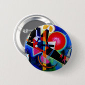 Kandinsky in Blue Abstract Painting Ronde Button 5,7 Cm (Voorkant /achterkant)