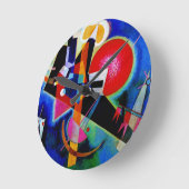 Kandinsky in Blue Abstract Painting Ronde Klok (Hoek)