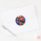 Kandinsky in Blue Abstract Painting Ronde Sticker (Envelop)