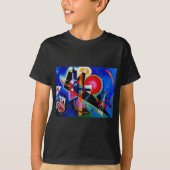 Kandinsky in Blue Abstract Painting T-shirt (Voorkant)
