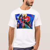 Kandinsky in Blue Abstract Painting T-shirt (Voorkant)