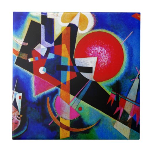 Kandinsky in Blue Abstract Painting Tegeltje (Voorkant)