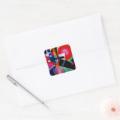Kandinsky in Blue Abstract Painting Vierkante Sticker (Envelop)