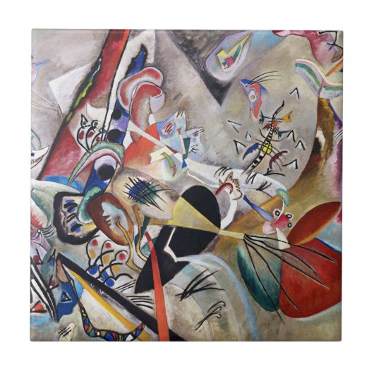 Kandinsky in Grey Tile Tegeltje (Voorkant)