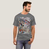 Kandinsky in grijs Abstract kunstwerk donkergrijs T-shirt (Voorkant volledig)