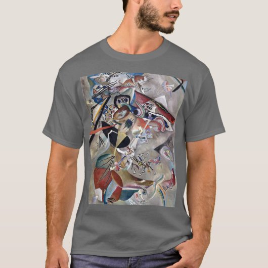 Kandinsky in grijs Abstract kunstwerk donkergrijs T-shirt (Voorkant)