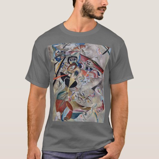 Kandinsky in grijs Abstract kunstwerk donkergrijs T-shirt (Voorkant)