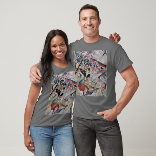 Kandinsky in grijs Abstract kunstwerk donkergrijs T-shirt (Unisex)