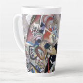 Kandinsky in grijs Abstract kunstwerk Latte Mok (Linkerhoek)