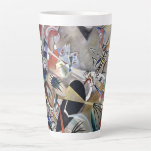 Kandinsky in grijs Abstract kunstwerk Latte Mok