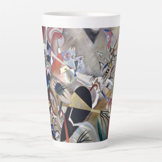 Kandinsky in grijs Abstract kunstwerk Latte Mok (Voorkant)