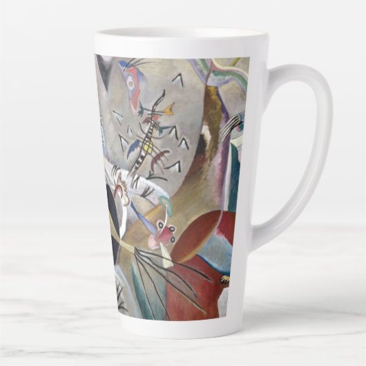 Kandinsky in grijs Abstract kunstwerk Latte Mok (Rechts)