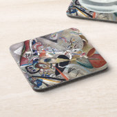 Kandinsky in het Abstracte grijze kunstwerk Bier Onderzetter (Linkerzijde)