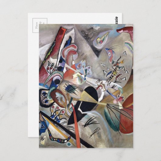 Kandinsky in het Abstracte grijze kunstwerk Briefkaart (Voorkant / Achterkant)