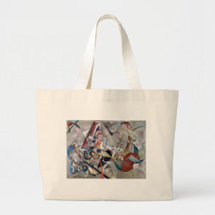 Kandinsky in het Abstracte grijze kunstwerk Grote Tote Bag
