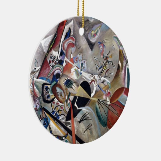 Kandinsky in het Abstracte grijze kunstwerk Keramisch Ornament (Rechts)