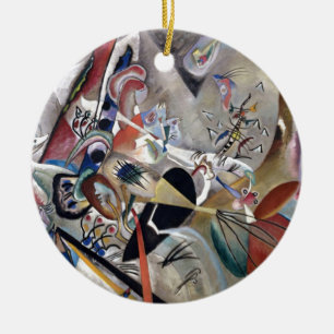 Kandinsky in het Abstracte grijze kunstwerk Keramisch Ornament