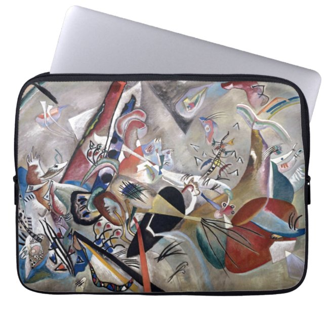 Kandinsky in het Abstracte grijze kunstwerk Laptop Sleeve (Voorkant)