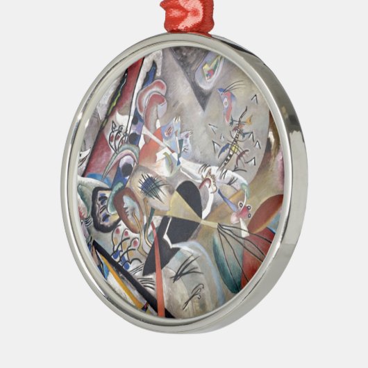 Kandinsky in het Abstracte grijze kunstwerk Metalen Ornament (Links)