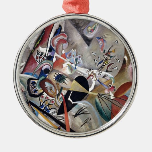 Kandinsky in het Abstracte grijze kunstwerk Metalen Ornament (Voorkant)
