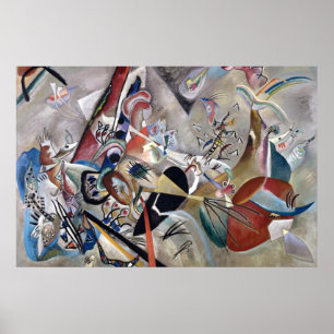 Kandinsky in het Abstracte grijze kunstwerk Poster