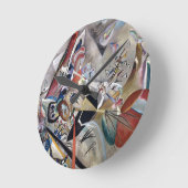 Kandinsky in het Abstracte grijze kunstwerk Ronde Klok (Hoek)