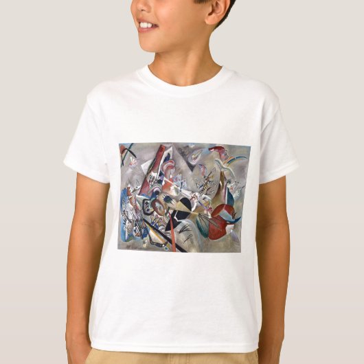Kandinsky in het Abstracte grijze kunstwerk T-shirt (Voorkant)