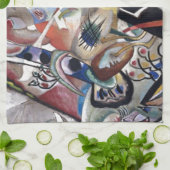 Kandinsky in het Abstracte grijze kunstwerk Theedoek (Gevouwen)