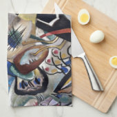 Kandinsky in het Abstracte grijze kunstwerk Theedoek (Quarter Fold)