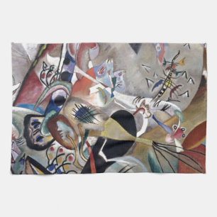 Kandinsky in het Abstracte grijze kunstwerk Theedoek
