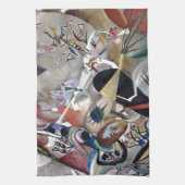 Kandinsky in het Abstracte grijze kunstwerk Theedoek (Verticaal)