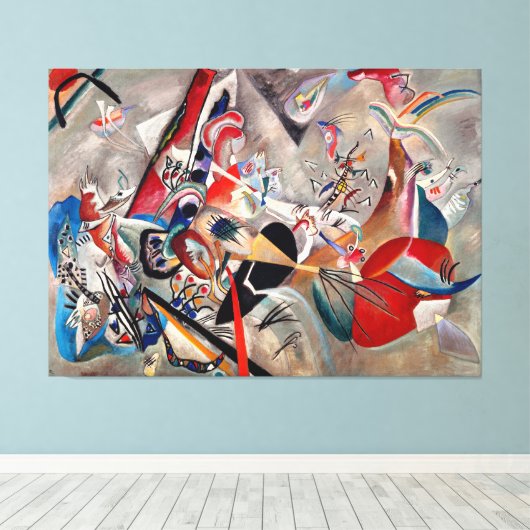 KANDINSKY - IN HET GRIJS (Dans le Gris) - 1919 - Canvas Afdruk (Insitu (Houten vloer))