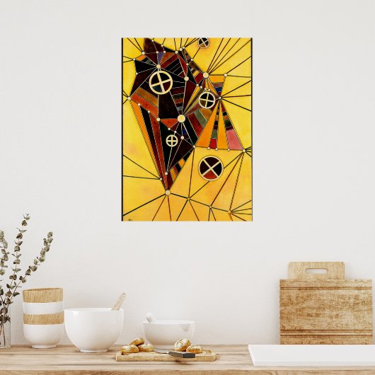 Kandinsky - In het netwerk Poster (Keuken)