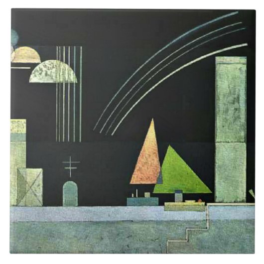 Kandinsky - In rust, beroemde schilderij, Tegeltje (Voorkant)