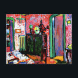 Kandinsky: Interior, My Dining Room,  Briefkaart<br><div class="desc">Wassily Kandinsky painting,  Interior,  My Dining Room,  famous artwork.</div>