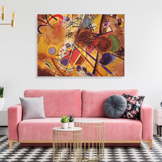 Kandinsky - Kleine droom in rood Canvas Afdruk (Insitu (Woonkamer))