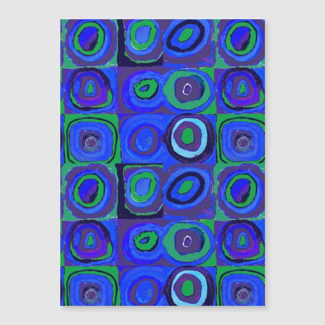 Kandinsky Kleuronderzoek Blauwe Vierkanten Vierkan (Voorkant)