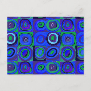 Kandinsky Kleuronderzoek Blauwe Vierkanten Vierkan Briefkaart