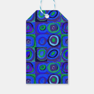 Kandinsky Kleuronderzoek Blauwe Vierkanten Vierkan Cadeaulabel
