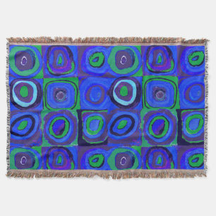 Kandinsky Kleuronderzoek Blauwe Vierkanten Vierkan Deken