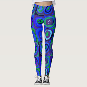 Kandinsky Kleuronderzoek Blauwe Vierkanten Vierkan Leggings