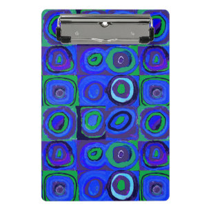 Kandinsky Kleuronderzoek Blauwe Vierkanten Vierkan Mini Klembord