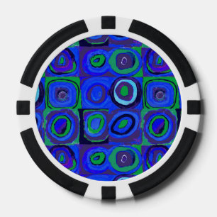 Kandinsky Kleuronderzoek Blauwe Vierkanten Vierkan Poker Chips