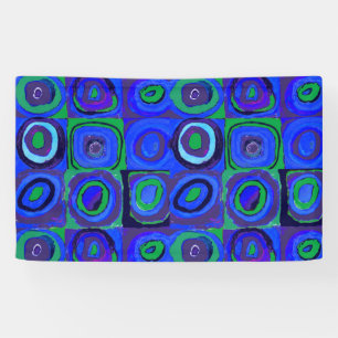 Kandinsky Kleuronderzoek Blauwe Vierkanten Vierkan Spandoek