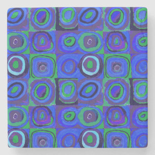 Kandinsky Kleuronderzoek Blauwe Vierkanten Vierkan Stenen Onderzetter
