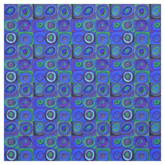 Kandinsky Kleuronderzoek Blauwe Vierkanten Vierkan Stof (Swatch)