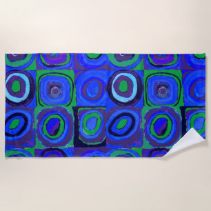 Kandinsky Kleuronderzoek Blauwe Vierkanten Vierkan Strandlaken